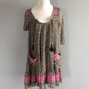 Free People flowy loose hippie mini dress